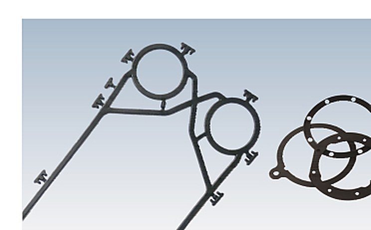 Elastomer gaskets, PHE plate heat exchanger gaskets and rubber diaphragms